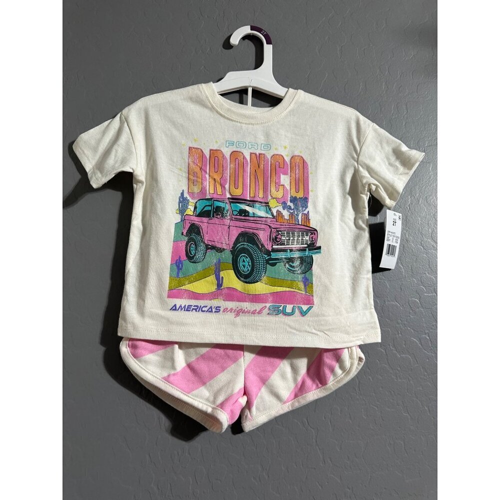 Ford Bronco Toddler Outfit pink/offwhite 2T NWT